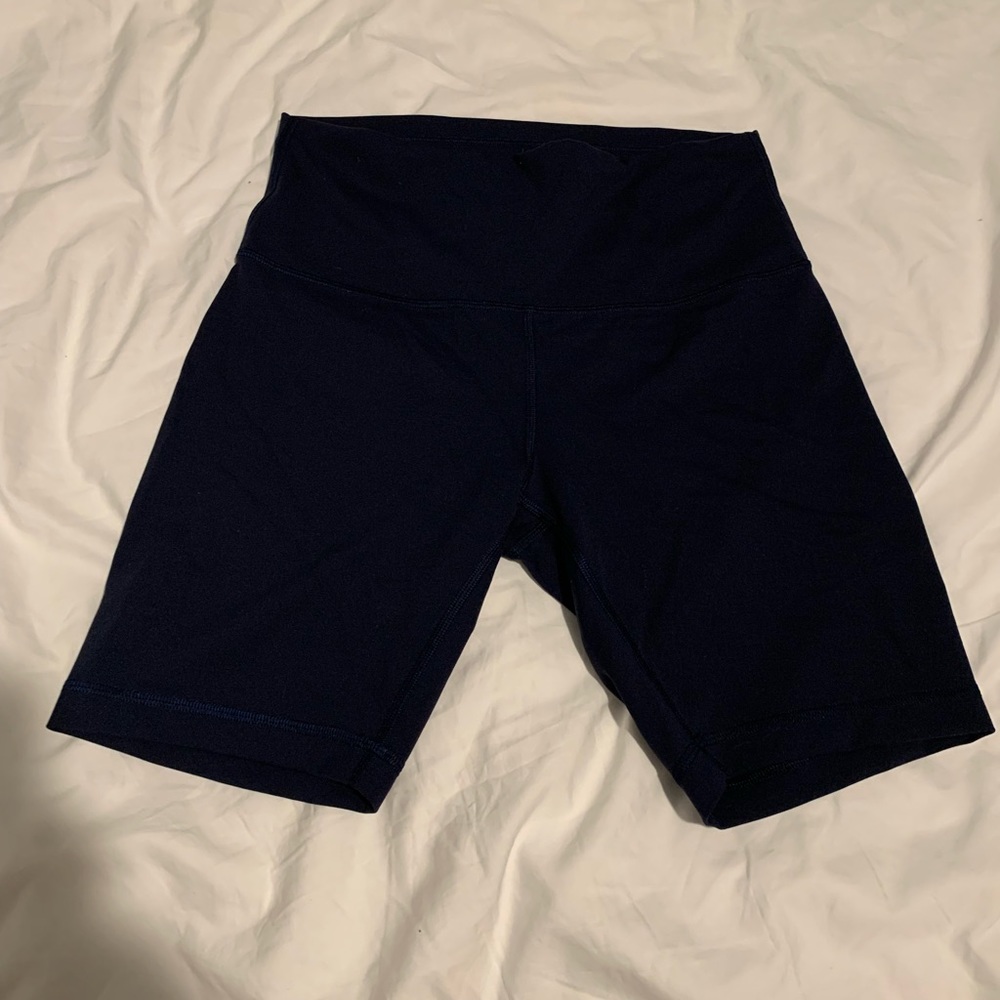Lululemon 8 inch Wunder Train Bike Shorts in True Navy